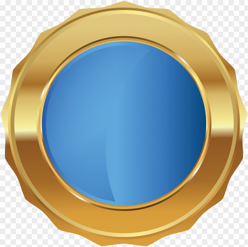 Gold Blue Seal Badge Transparent Clip Art Image Circle Product Design Microsoft Azure PNG