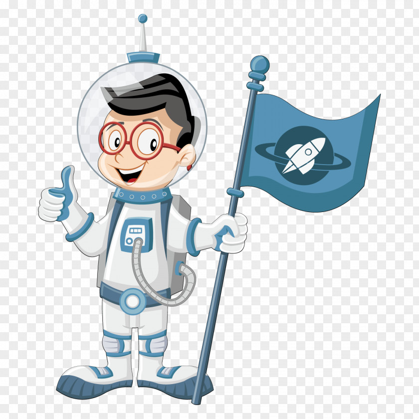 The Astronaut Holding Flag Animation Space Suit Illustration PNG