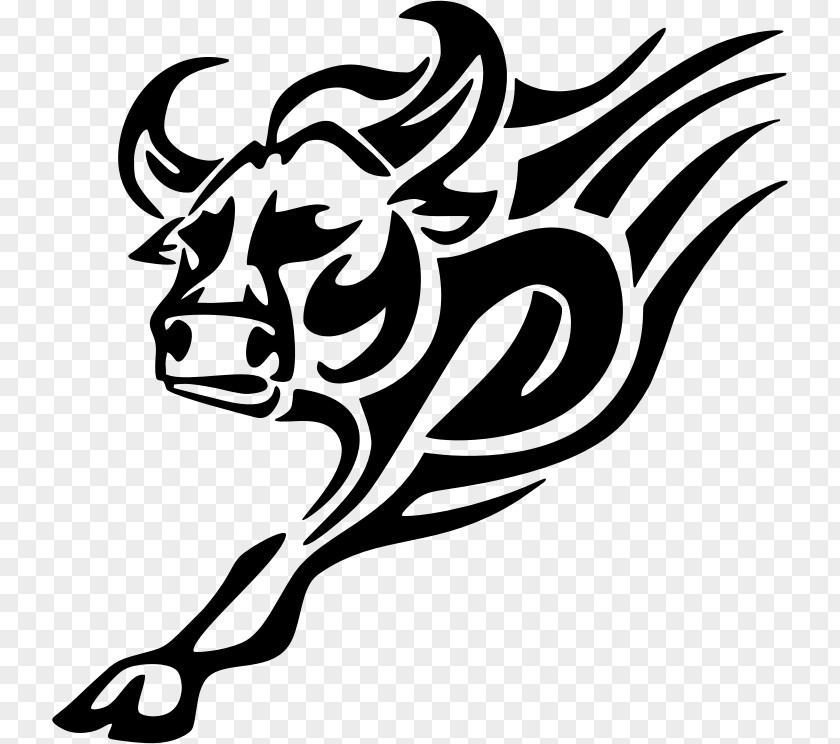 Tribal Bull Cattle Taurus Clip Art PNG