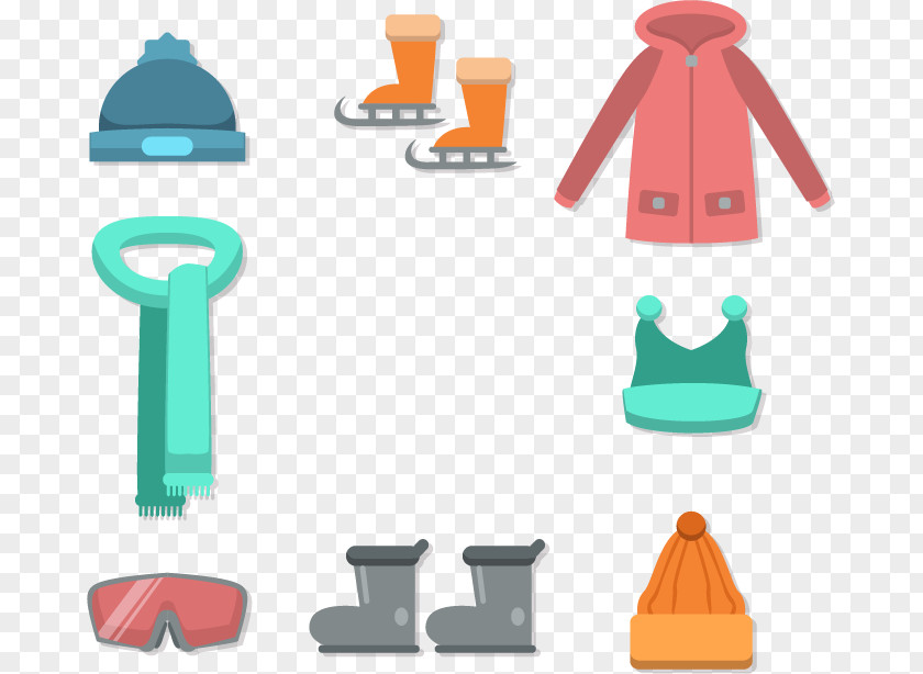 Warm Winter Travel Equipment Clothing Euclidean Vector PNG