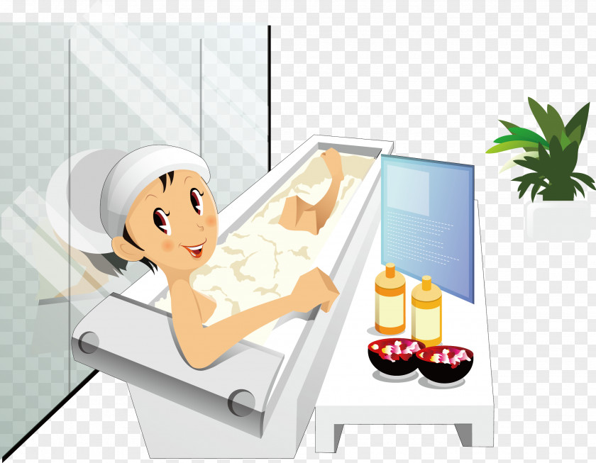 Future Life Bath Cartoon Illustration PNG