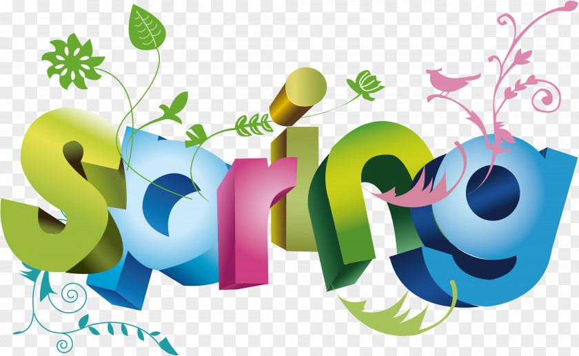 Happy Spring Art Clip PNG