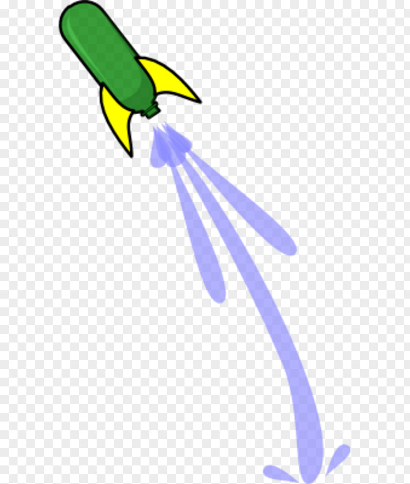 Cartoon Rocket Launch Water Bottle Clip Art PNG