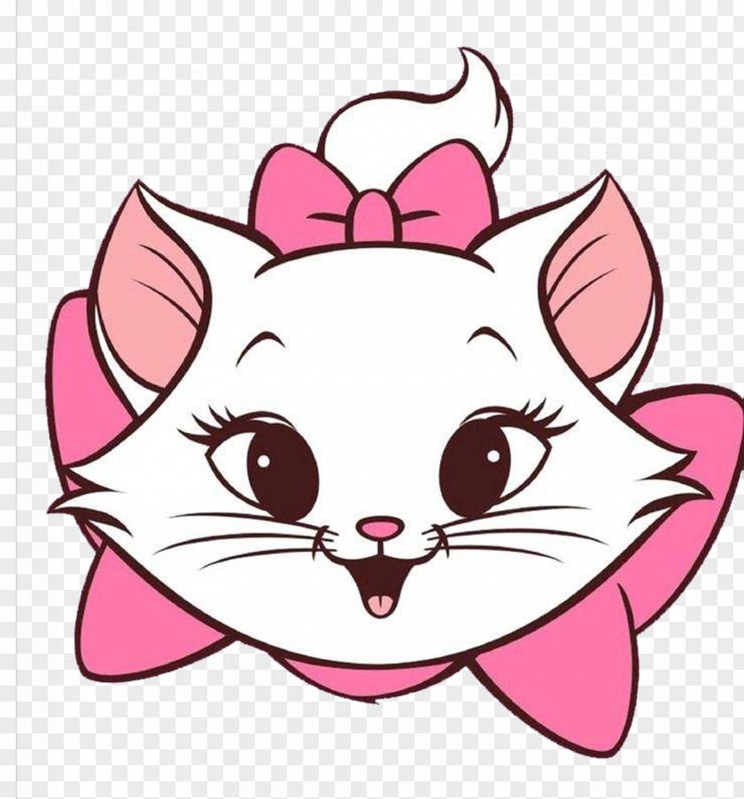 Cute Cat Head Cartoon Clip Art PNG