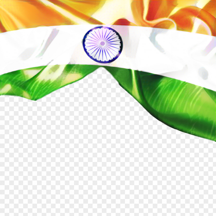 Flag Ribbon India Independence Day Green Background PNG