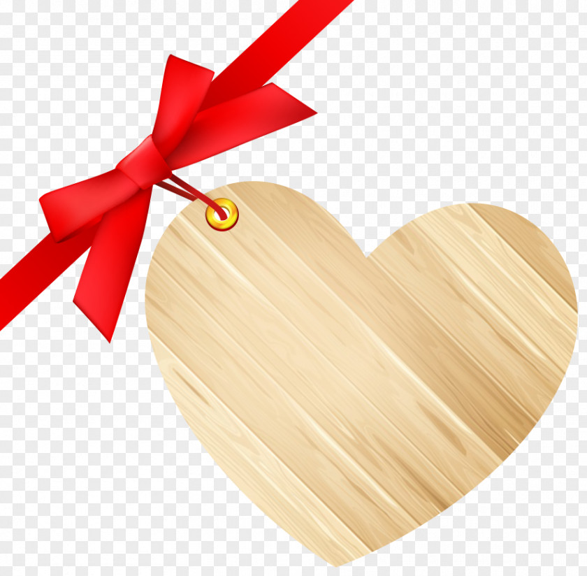 Heart-shaped Wooden Creative Tag PNG
