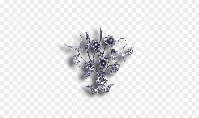 -painted Floral Material Brooch Purple PNG