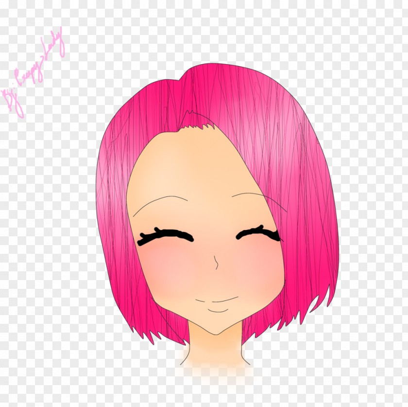Pink Hair Coloring Face Black Hairstyle PNG