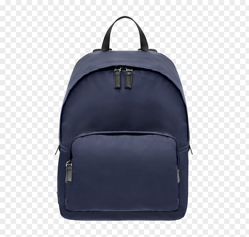 Prada Men's Blue Fabric Backpack Handbag Travel PNG