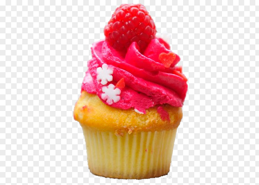 Raspberry Cupcake Red Velvet Cake Muffin Buttercream PNG
