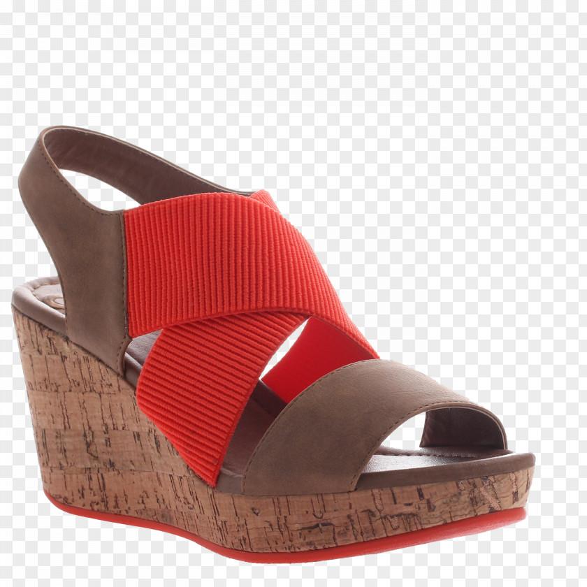 Red Sandal Slipper Wedge Shoe Leather PNG