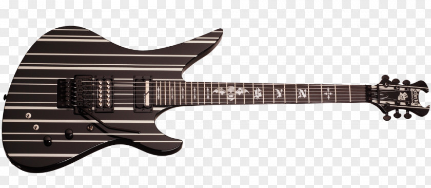 Synyster Gates シェクターSchecter 1741 GATES Custom-S, Black/Silver Schecter Custom-S Electric Guitar Avenged Sevenfold PNG