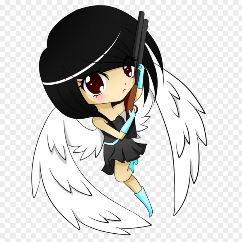 Throw Away Angel With A Shotgun Drawing Weapon PNG