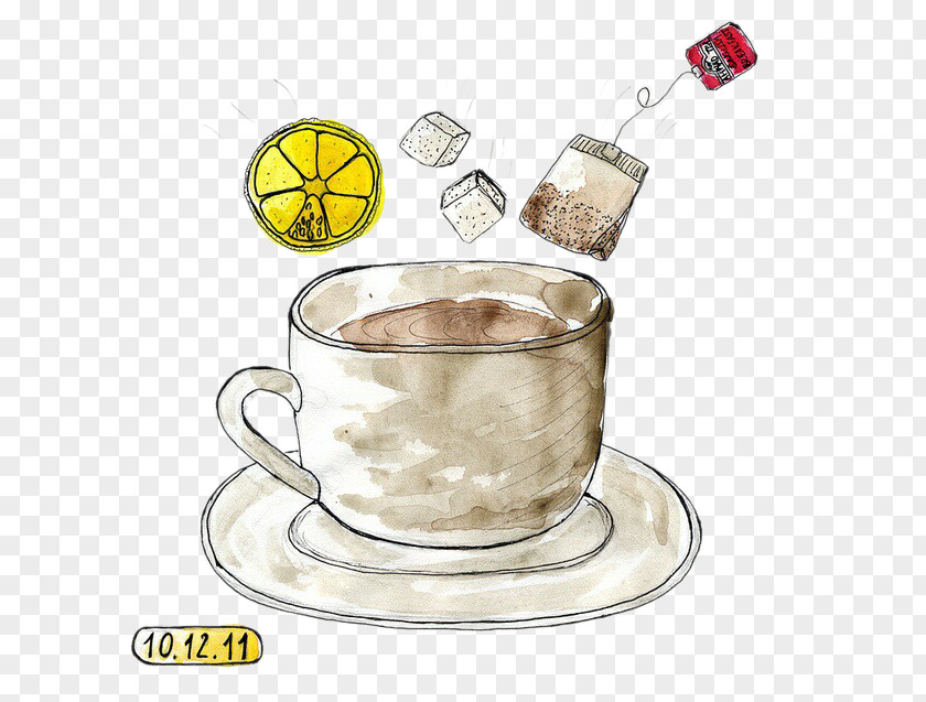 Coffee Time English Breakfast Tea Earl Grey Teacup PNG
