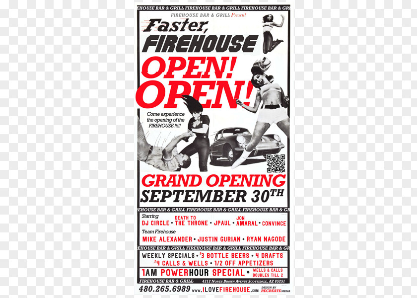 Grand Opening Flyer Faster Pussycat Text Canvas Plakat Naukowy PNG