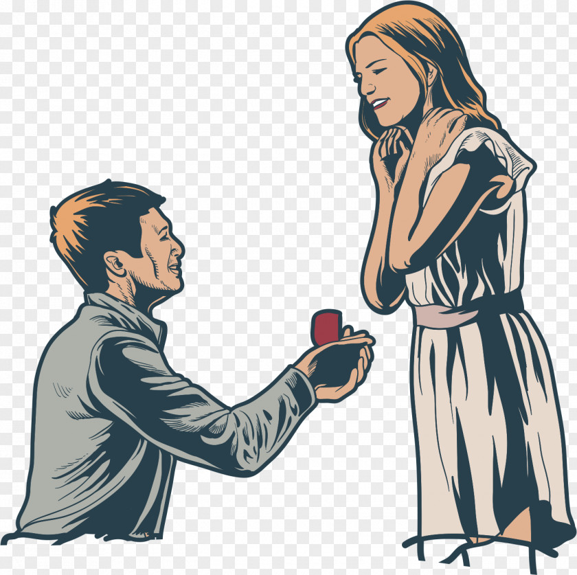 Men And Women To Marry Marriage Proposal Illustration PNG