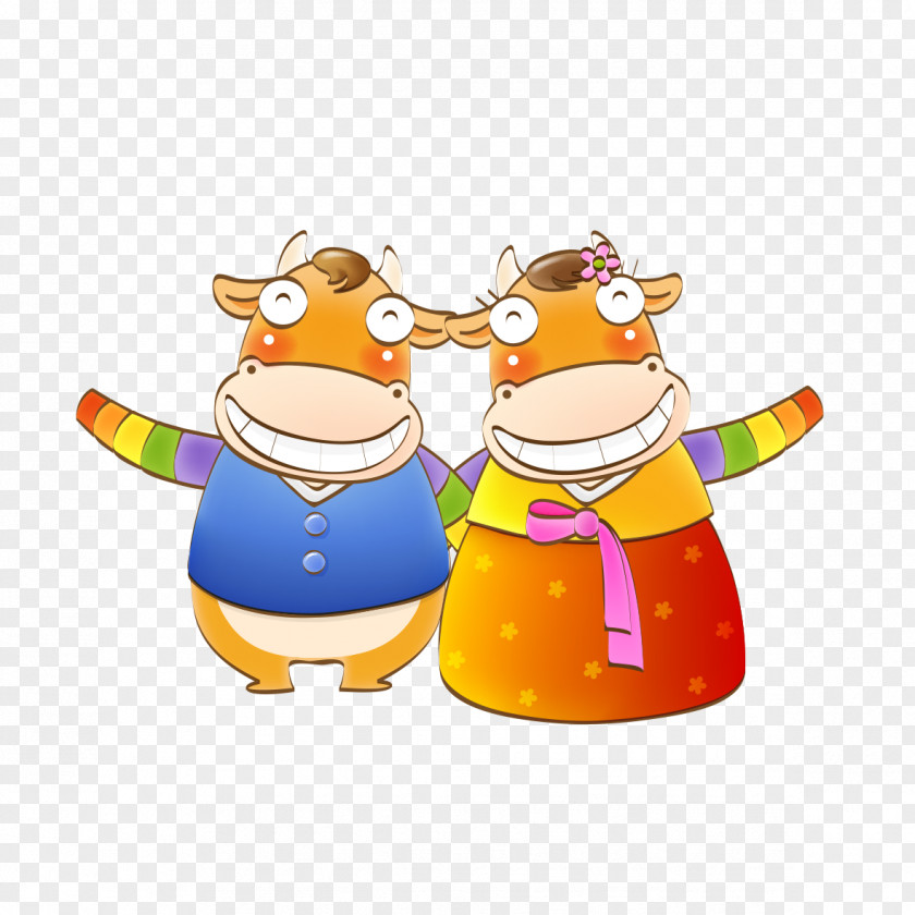 Cow Cartoon Characters Cattle Illustration PNG