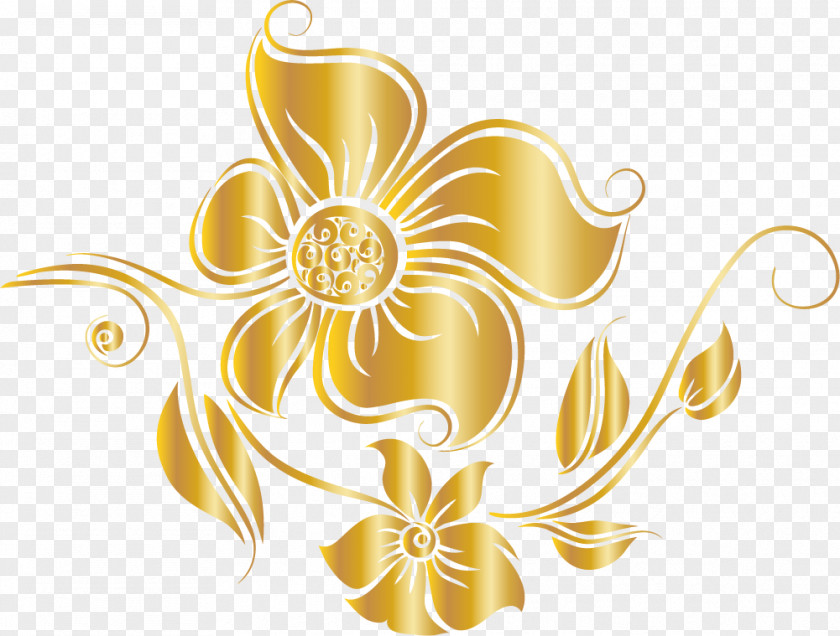 Luxury Golden Flower PNG golden flower clipart PNG