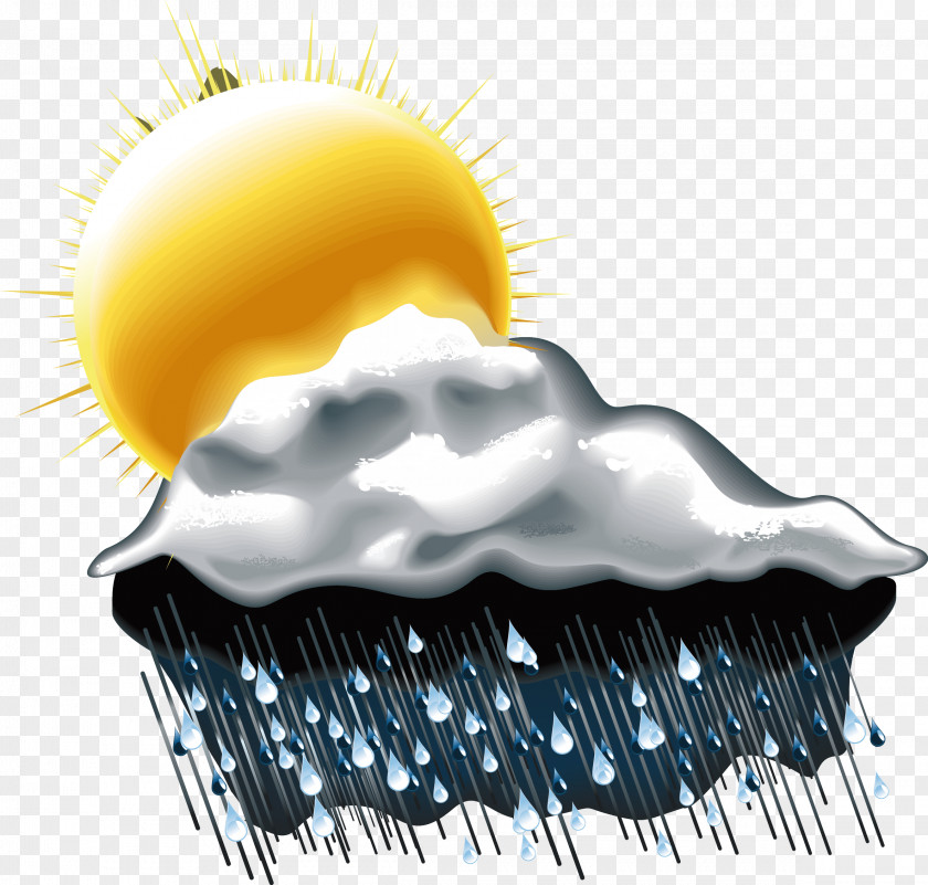 Rain Weather Vector And Snow Mixed Cloud PNG