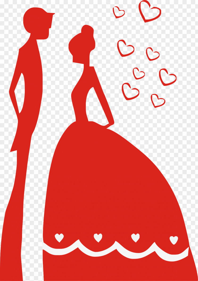 Couple Silhouette Wedding Invitation Cartoon Clip Art PNG