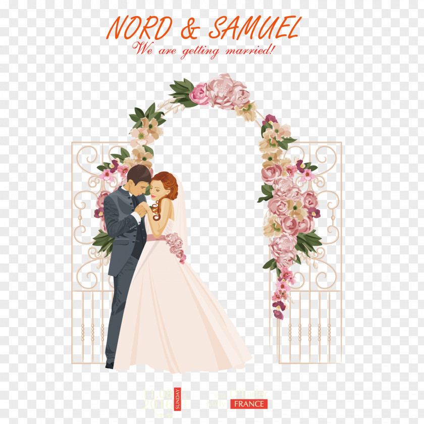 Romantic New Person Wedding Illustration PNG