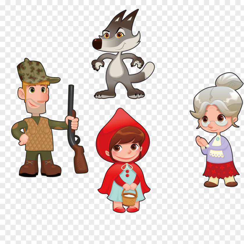Vector Little Red Hat Story Riding Hood Cartoon Character Illustration PNG
