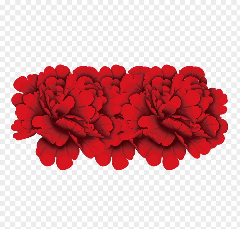 Elegant Big Red Peony Flowers PNG