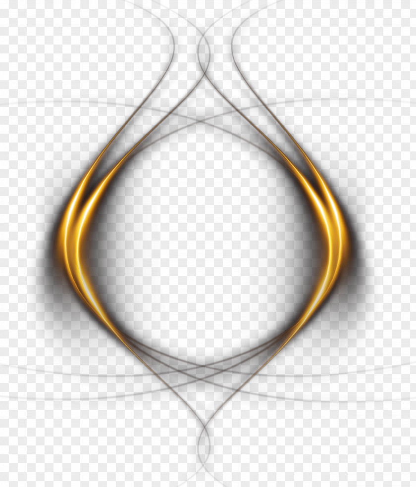 Golden Glow Curve Icon PNG