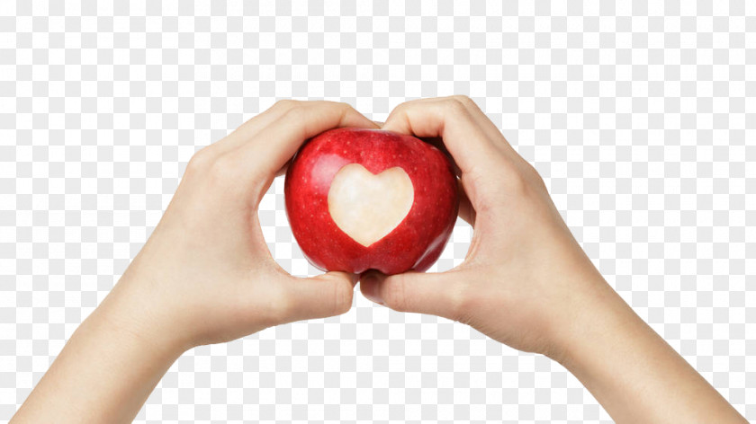 Red Apple In Hand Stock Photography Heart Crisp PNG