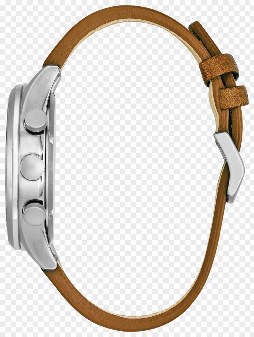 Brown Arrow Down Watch Strap Eco-Drive Leather PNG