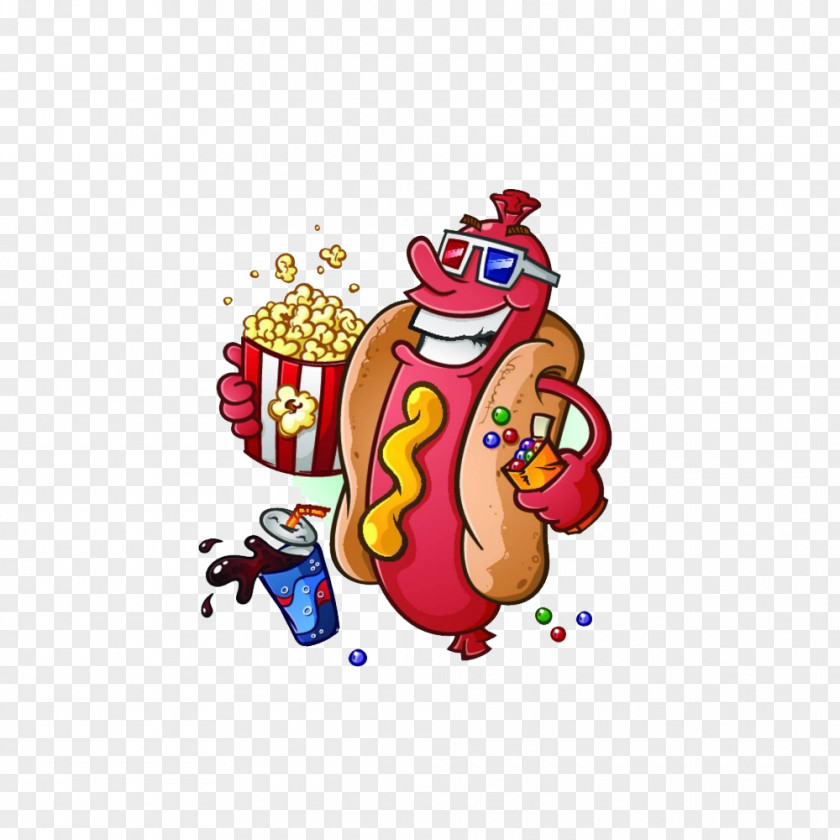 Cartoon Field Hot Dog Fizzy Drinks Hamburger Corn Concession Stand PNG