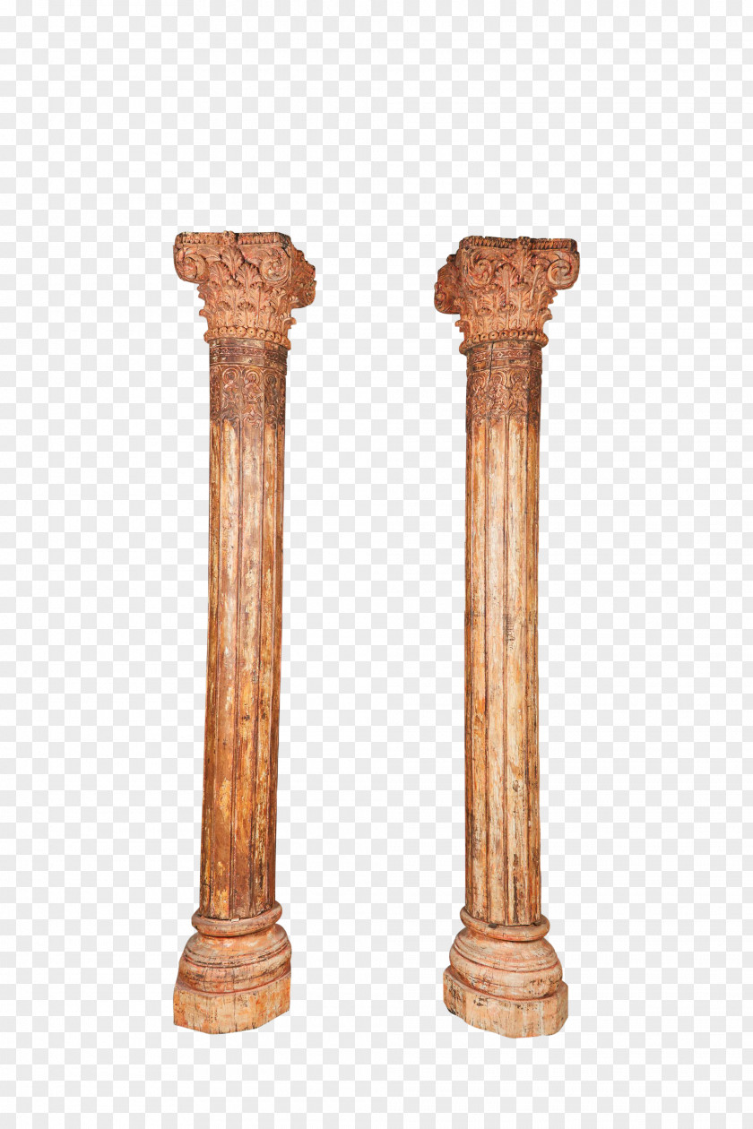 Column 18th Century Wood Acanthus Capital PNG