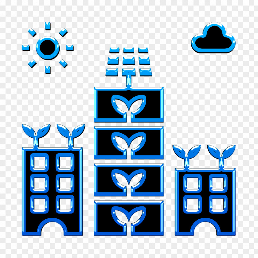 Electric Blue Vertical Icon Agriculture City Farm PNG