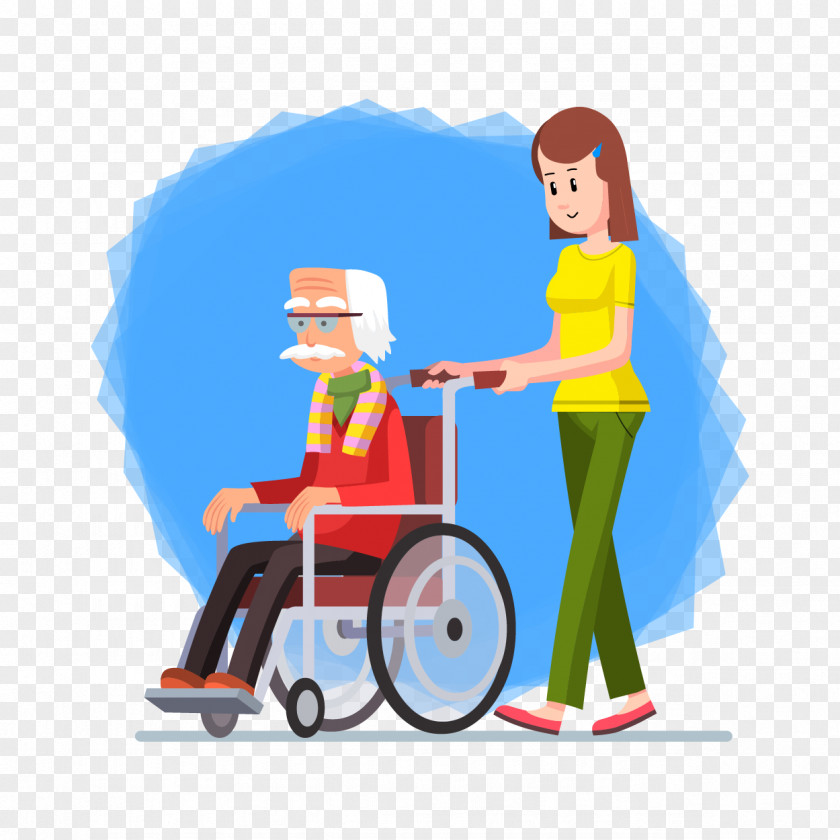 Vector Grandfather Sitting In A Wheelchair Old Age Drawing Clip Art PNG