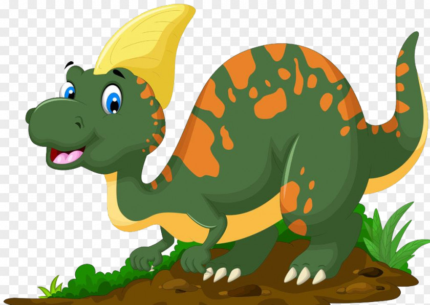 Cartoon Dinosaurs Parasaurolophus Tyrannosaurus Triceratops Reptile Dinosaur PNG