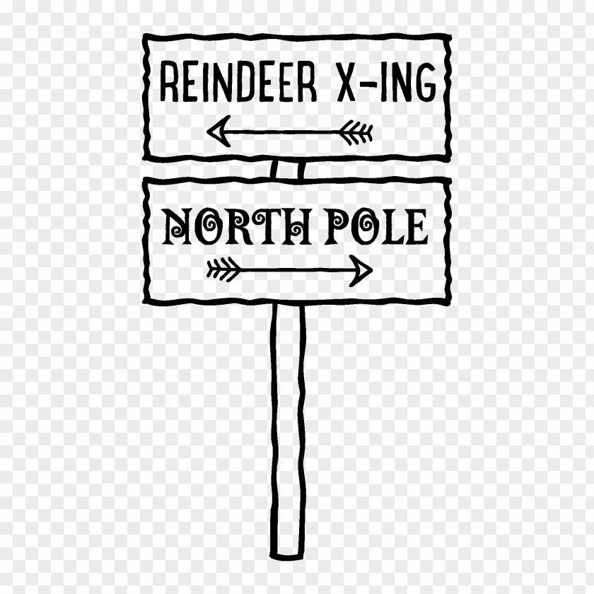 North Pole Reindeer Brand Line Art Font PNG