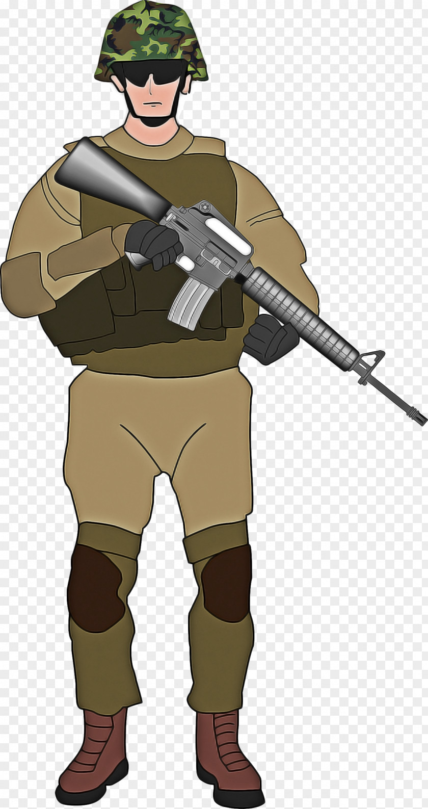 Uniform Machine Gun Army Cartoon PNG