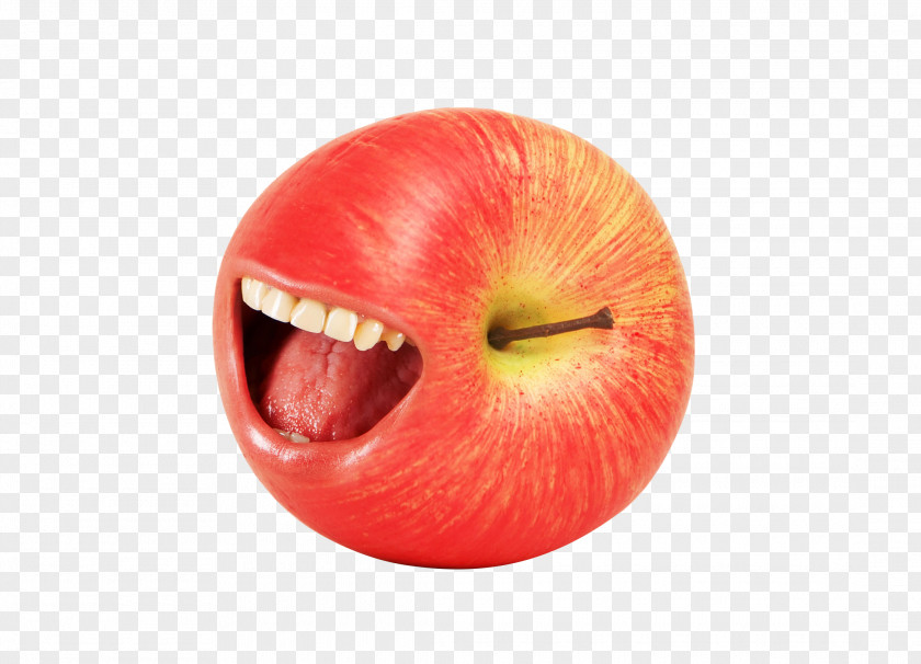The Teeth On Apple Mouth Stock Photography Portrait PNG