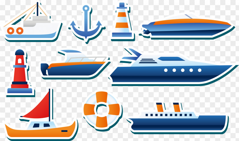 Vector Ship Yacht Euclidean Sticker Clip Art PNG