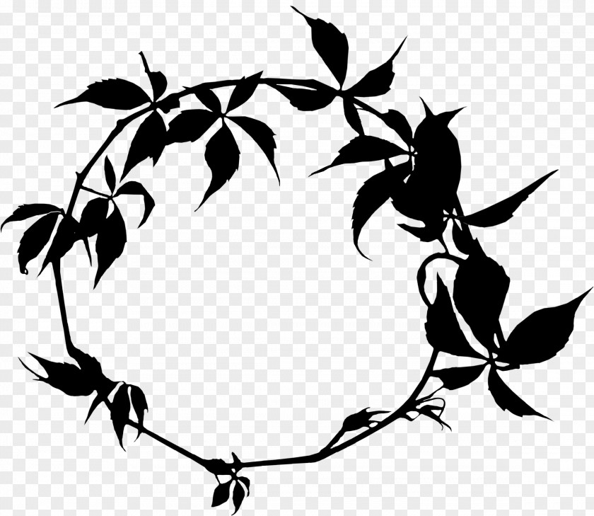 M Clip Art Flower Leaf Plant Stem Black & White PNG