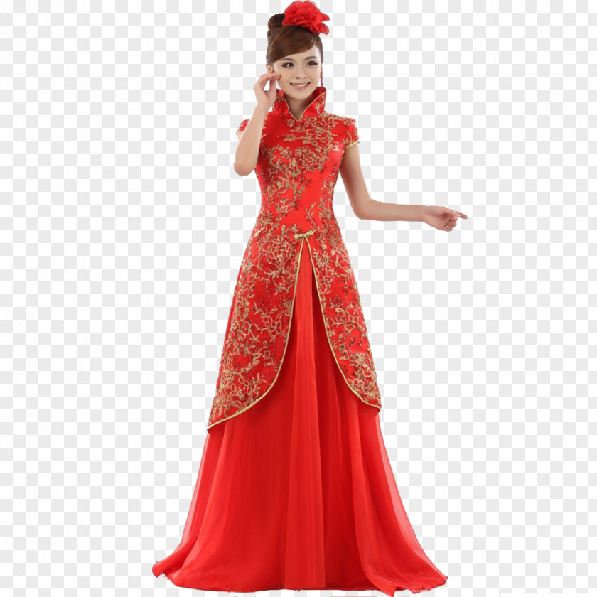 Chinese Wedding Dress Marriage Bride Cheongsam PNG