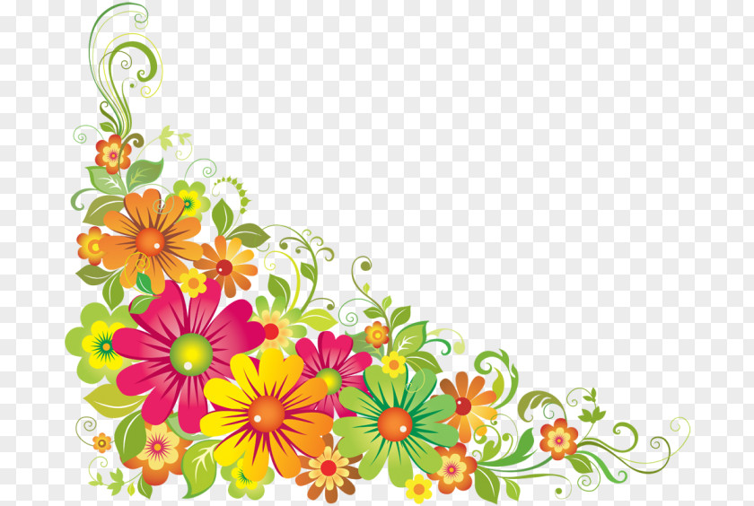 Continental Corner Flower Floral Design Clip Art PNG