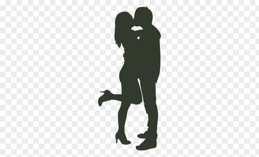 Couple Kiss Silhouette PNG