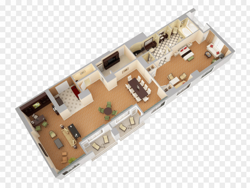 Design Presidential Suite 3D Floor Plan PNG
