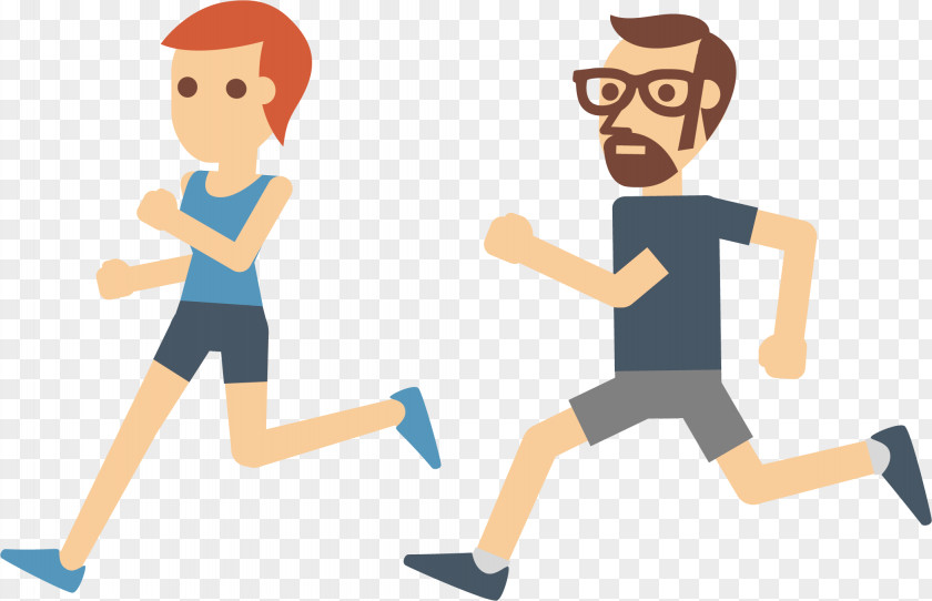 Vector Male And Female Jogging Aerobics Physical Exercise Running Euclidean Icon PNG