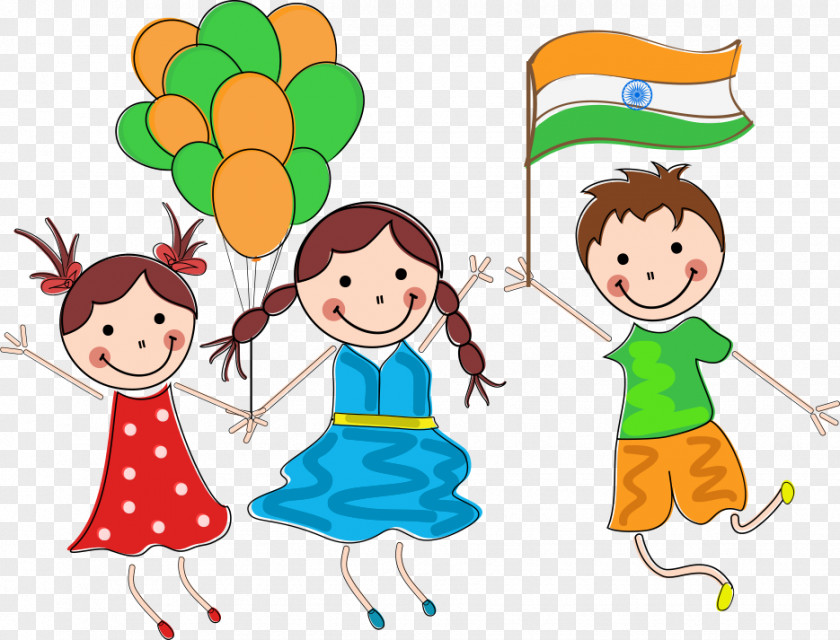 Vector Student Balloon Indian Independence Day Child Republic PNG