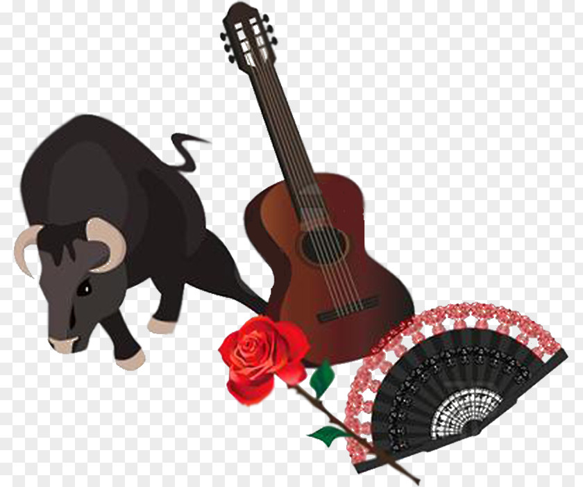 Guitar Spain Spanish Fighting Bull Royalty-free Clip Art PNG