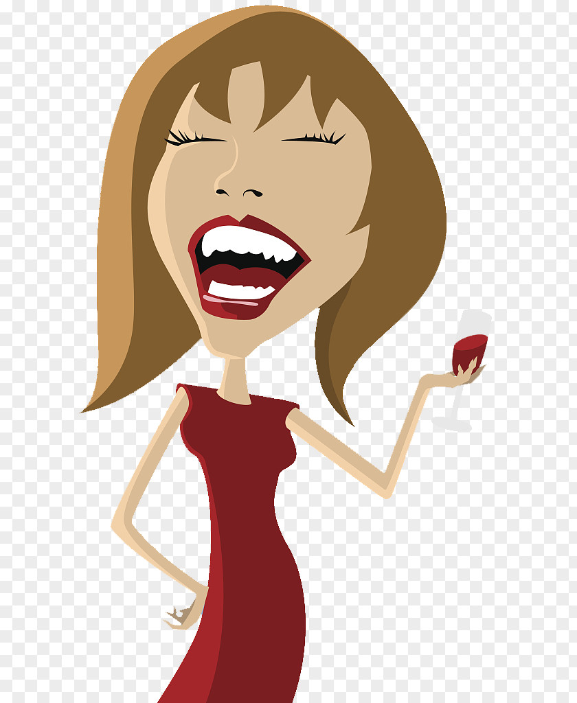 A Drunken Woman With Cartoon Character. Wine Alcoholic Drink Alcohol Intoxication PNG