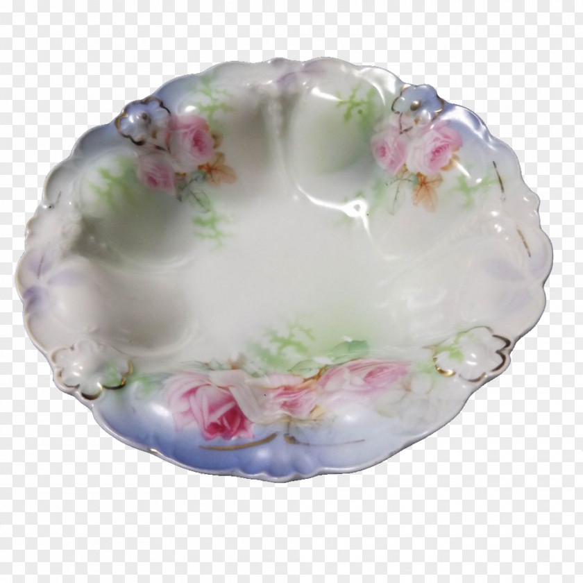 Handpainted Antique Jewelry Bowl M Porcelain PNG
