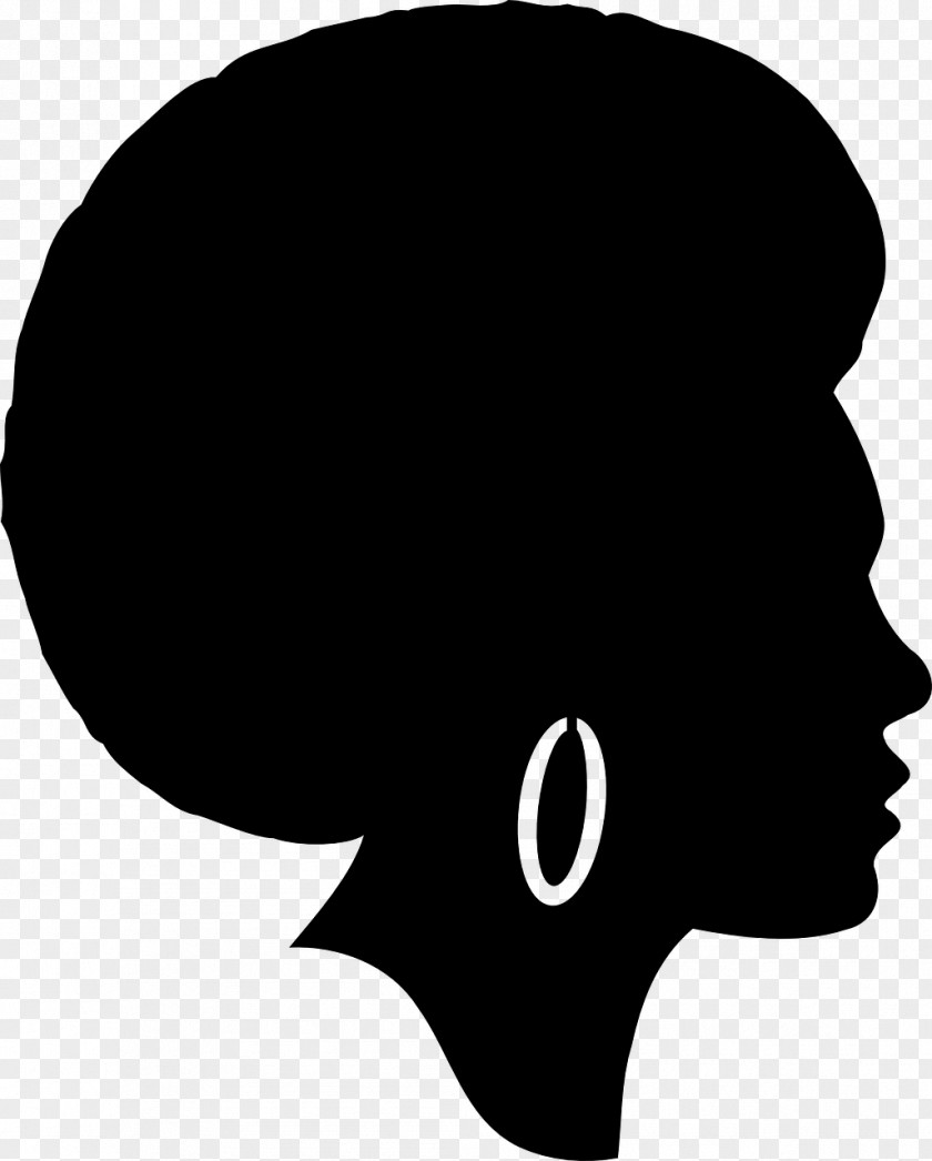 Silhouette African American Female Clip Art PNG